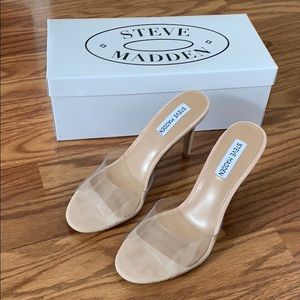 NWT Steve Madden Erin Heels Sandals - Clear